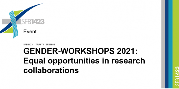GENDER-WORKSHOPS 2021: Equal opportunities in research collaborations
