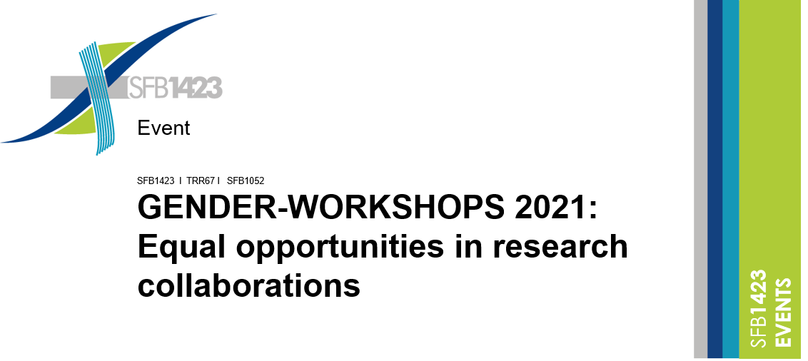 You are currently viewing GENDER-WORKSHOPS 2021: Equal opportunities in research collaborations