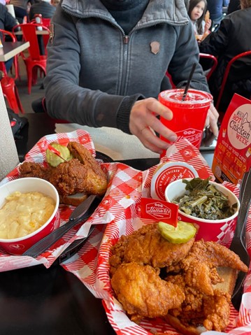 The famous Southern Hot Chicken. It is very delicious!